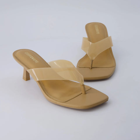 Mezzo Clear Strap Kitten Heels