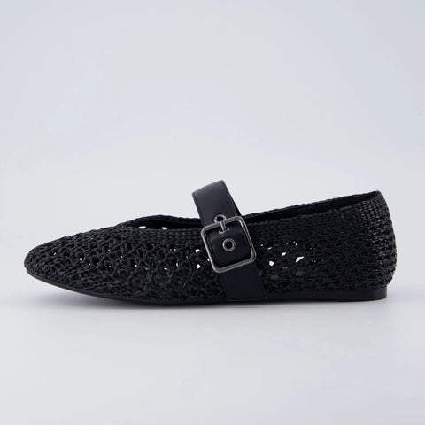 Gabby Woven Mary Jane Flats