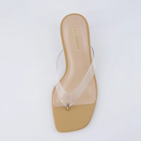 Mezzo Clear Strap Kitten Heels