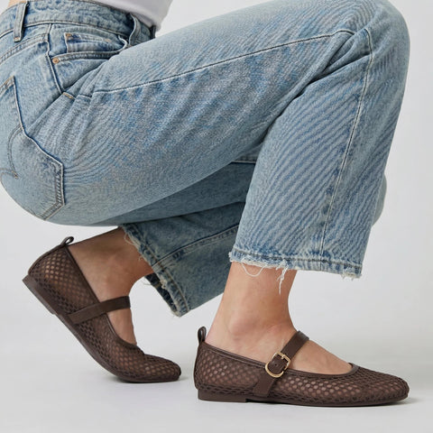 Gracie Mesh Mary Jane Flats