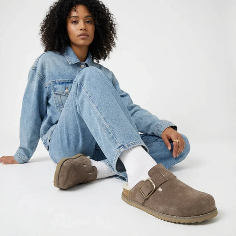 Blain Fur Genuine Suede Clogs