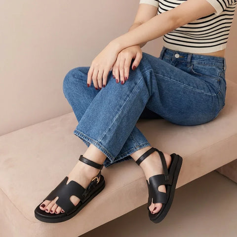 Erika Cut-Out Ankle Wrap Sandals