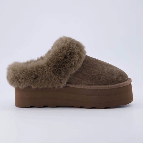 Husky Suede Cozy Platform Mule
