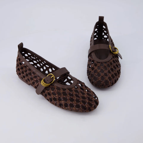 Wendy Woven Mary Jane Flats