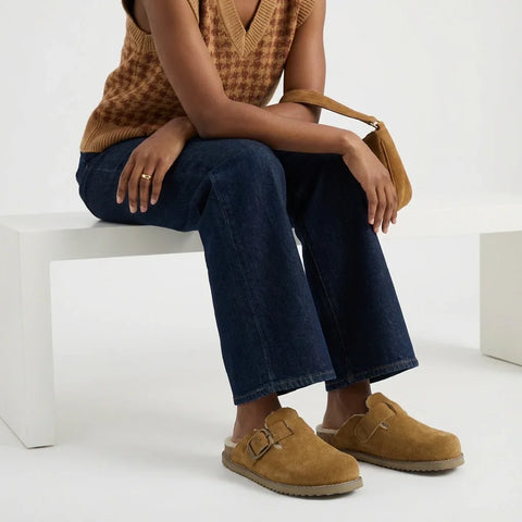 Blain Fur Genuine Suede Clogs