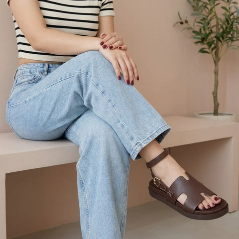Erika Cut-Out Ankle Wrap Sandals
