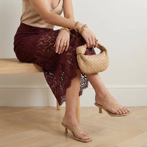 Mezzo Clear Strap Kitten Heels