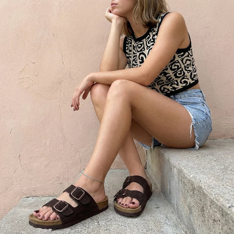 Logo Leather Sandal
